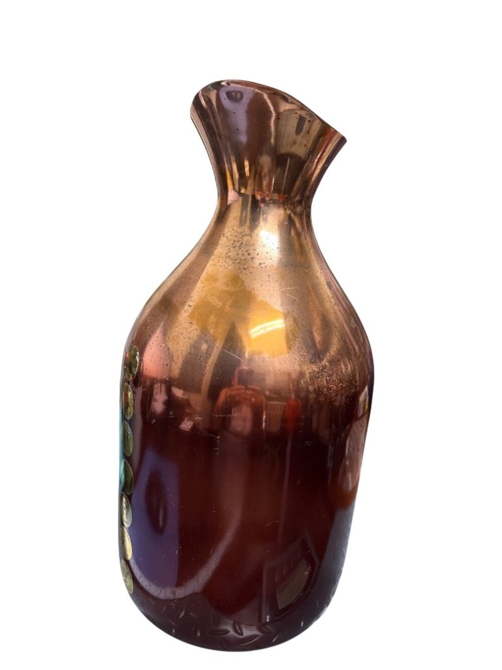 Copper Large vintage 13"x5" decorative home table top vase decor SKU 10-169